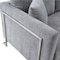 Armen Living Heritage Gray Fabric Upholstered Sofa with Brushed Stainless Steel Legs LCHT3GREY - alternate 2